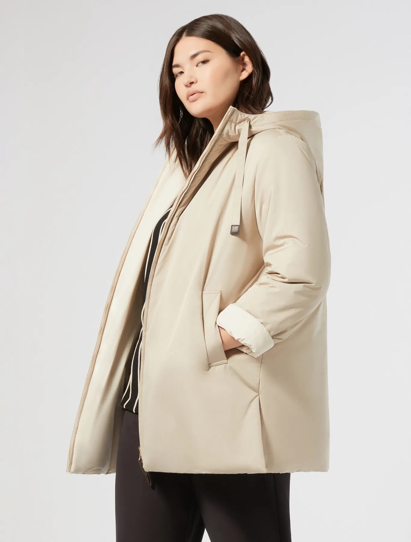 Marina Rinaldi Parka réversible en toile technique déperlante BEIGE Online