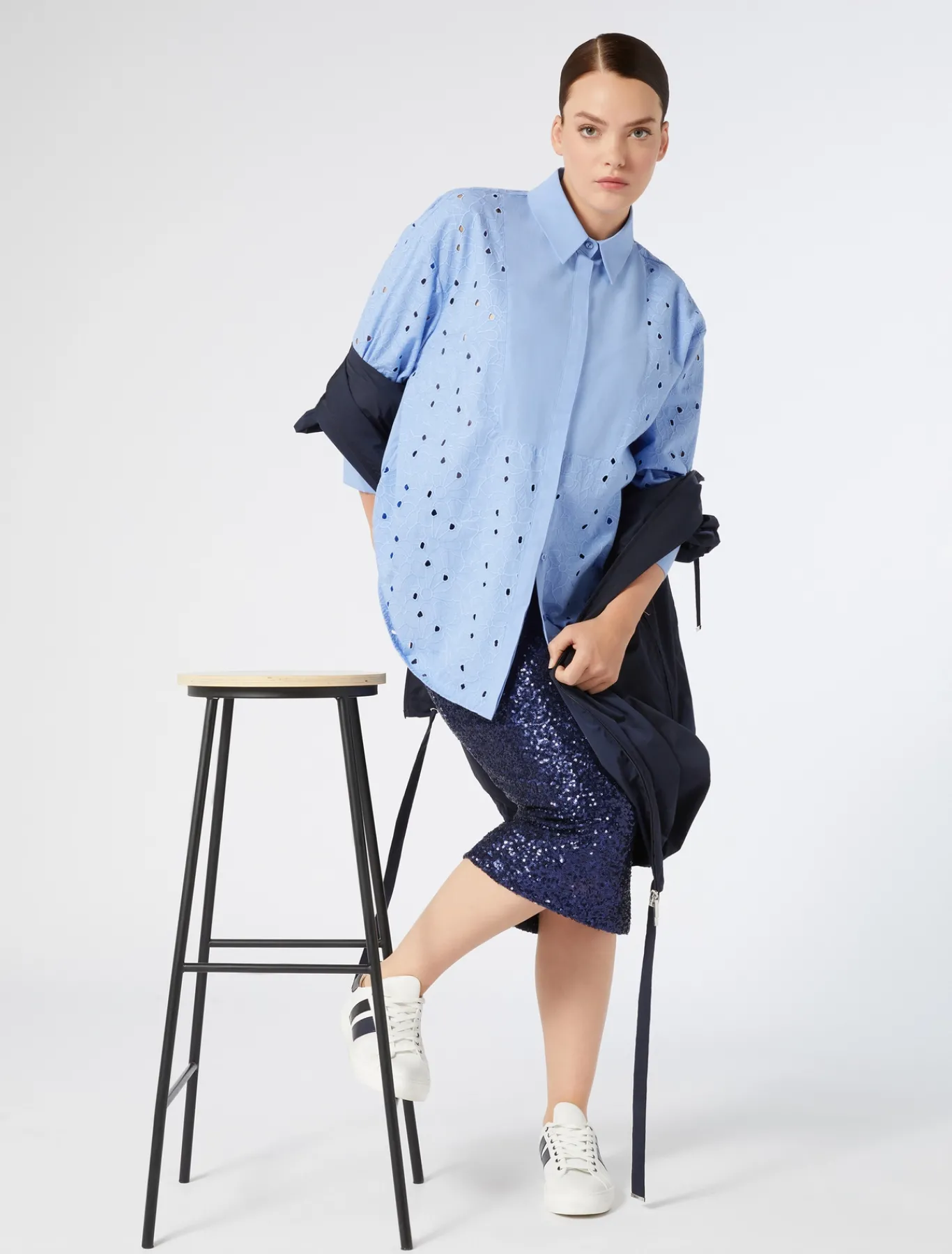 Marina Rinaldi Parkas en toile de nylon BLEUNUIT Fashion