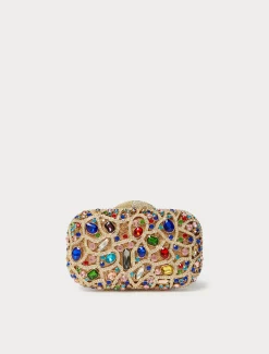 Marina Rinaldi Pochette avec strass et cabochons OR Outlet