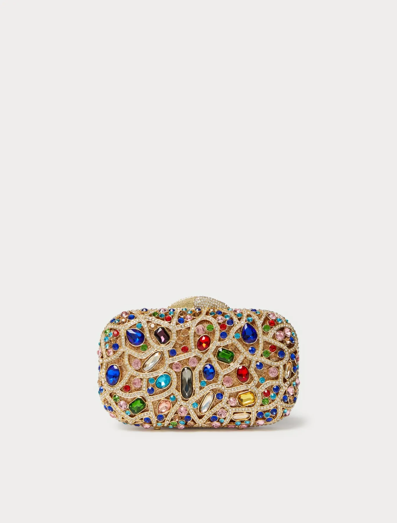 Marina Rinaldi Pochette avec strass et cabochons OR Outlet