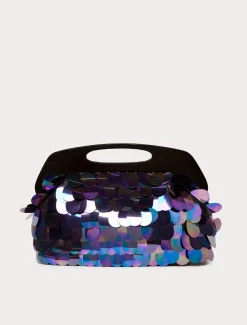 Marina Rinaldi Pochette en satin avec paillettes NOIR Outlet