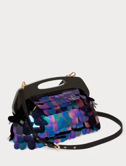 Marina Rinaldi Pochette en satin avec paillettes NOIR Outlet