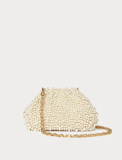 Marina Rinaldi Pochette en satin avec perles BEIGE Online