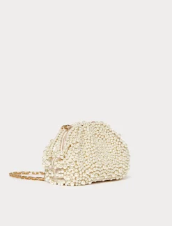 Marina Rinaldi Pochette en satin avec perles BEIGE Online