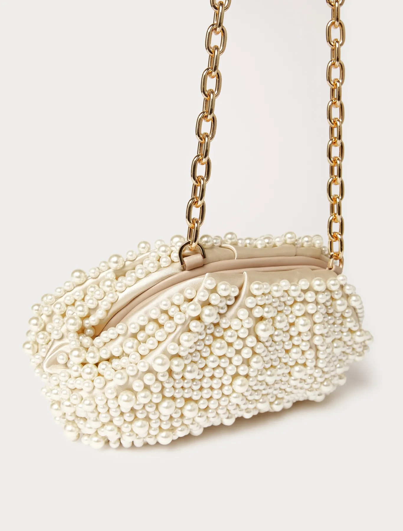 Marina Rinaldi Pochette en satin avec perles BEIGE Online