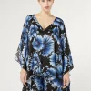 Marina Rinaldi Poncho en satin imprimé NOIR Online