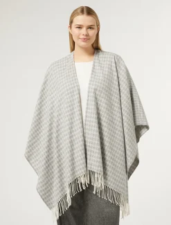 Marina Rinaldi Poncho en tissu teint en fil GRISMOYEN Outlet