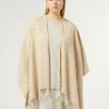 Marina Rinaldi Poncho en tissu teint en fil BEIGE Outlet