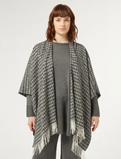 Marina Rinaldi Poncho en tissu teint en fil NOIRBLANC Hot
