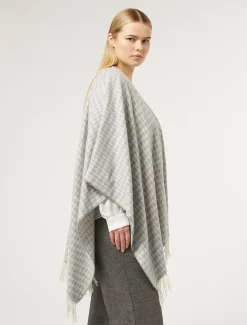 Marina Rinaldi Poncho en tissu teint en fil GRISMOYEN Outlet