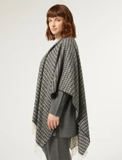Marina Rinaldi Poncho en tissu teint en fil NOIRBLANC Hot