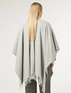 Marina Rinaldi Poncho en tissu teint en fil GRISMOYEN Outlet
