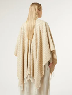 Marina Rinaldi Poncho en tissu teint en fil BEIGE Outlet