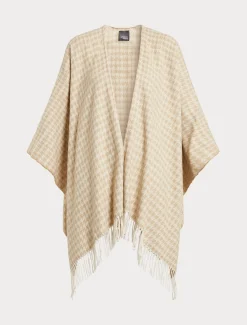 Marina Rinaldi Poncho en tissu teint en fil BEIGE Outlet