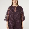 Marina Rinaldi Poncho en tulle brodé BORDEAUX Best