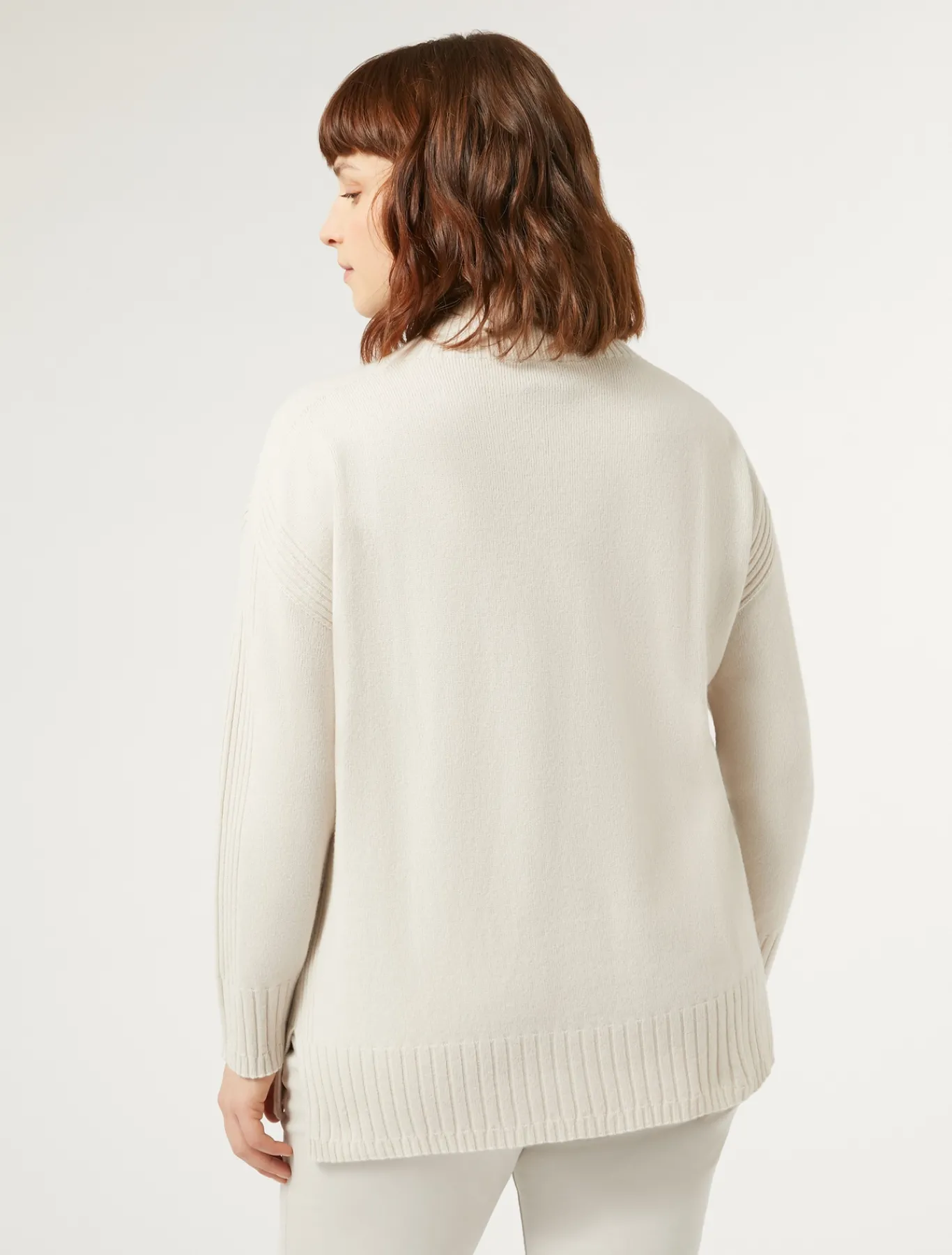 Marina Rinaldi Pull à col roulé en cachemire mélangé BEIGE Clearance
