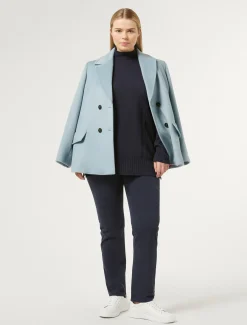 Marina Rinaldi Pull à col roulé en cachemire mélangé BLEUNUIT Sale
