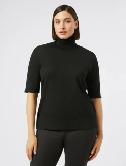 Marina Rinaldi Pull à col roulé en laine NOIR Outlet
