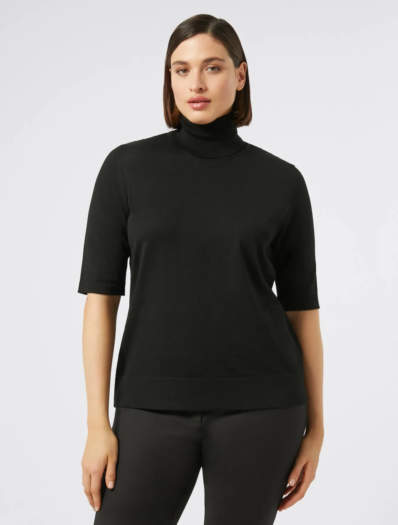 Marina Rinaldi Pull à col roulé en laine NOIR Outlet
