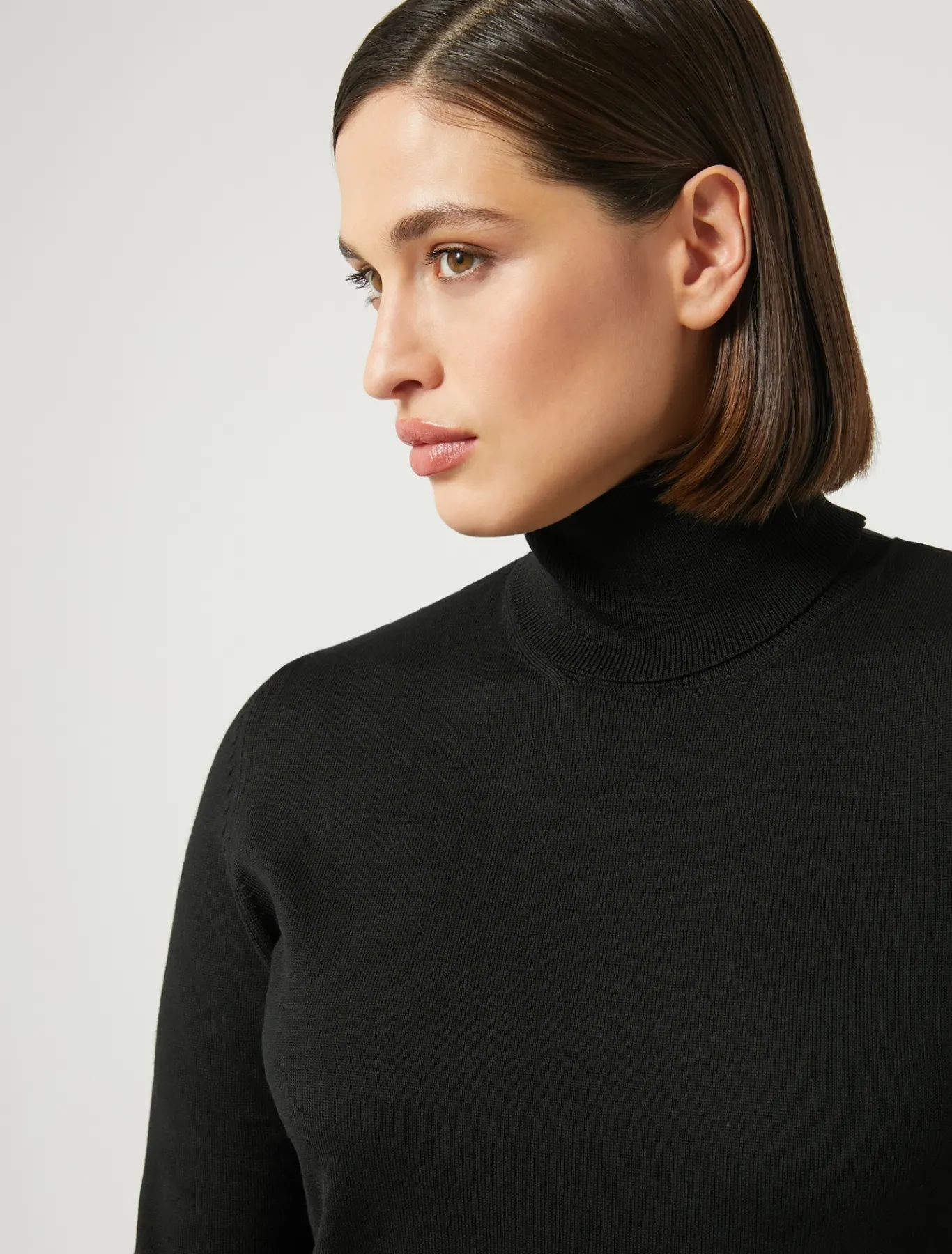 Marina Rinaldi Pull à col roulé en laine NOIR Outlet