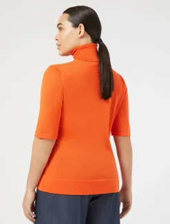 Marina Rinaldi Pull à col roulé en laine ORANGE Fashion