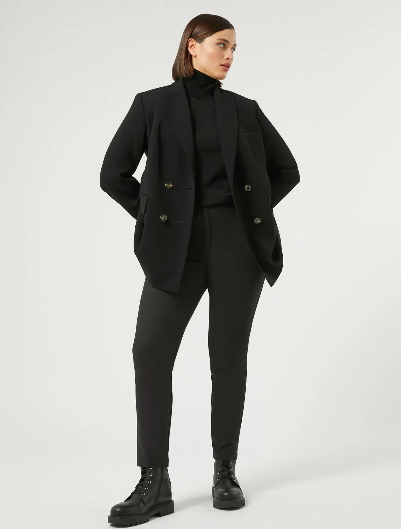 Marina Rinaldi Pull à col roulé en laine NOIR Outlet