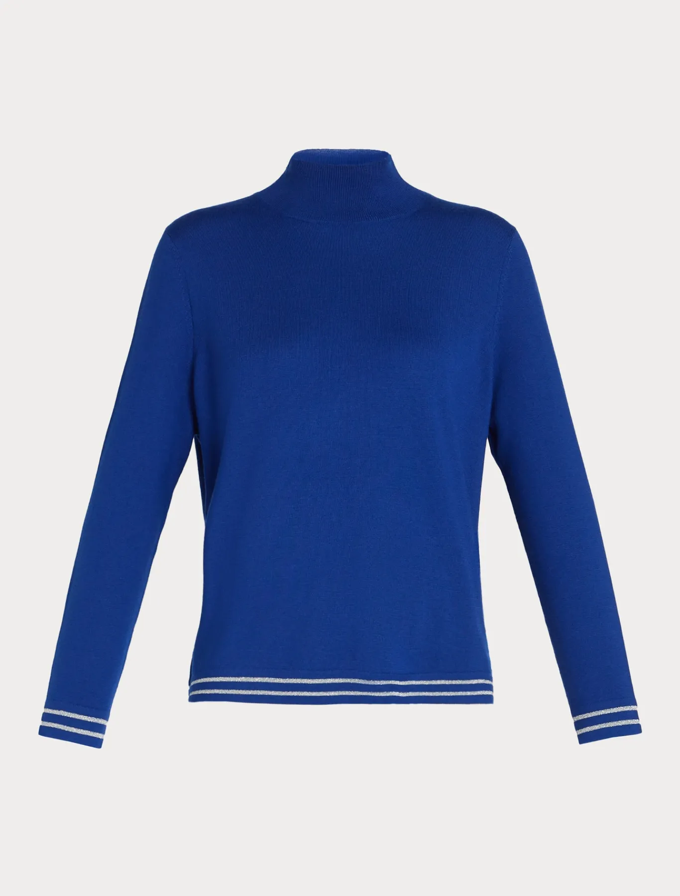 Marina Rinaldi Pull à col roulé en laine et lurex BLEUET Best
