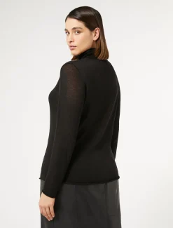 Marina Rinaldi Pull à col roulé en soie et cachemire NOIR Discount