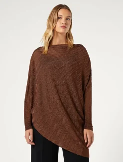 Marina Rinaldi Pull côtelé asymétrique CARAMEL Sale