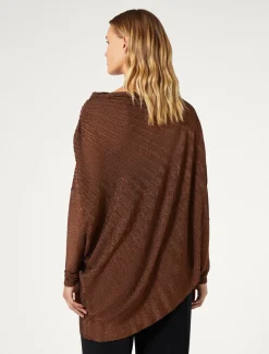 Marina Rinaldi Pull côtelé asymétrique CARAMEL Sale