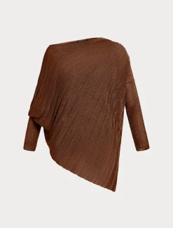 Marina Rinaldi Pull côtelé asymétrique CARAMEL Sale