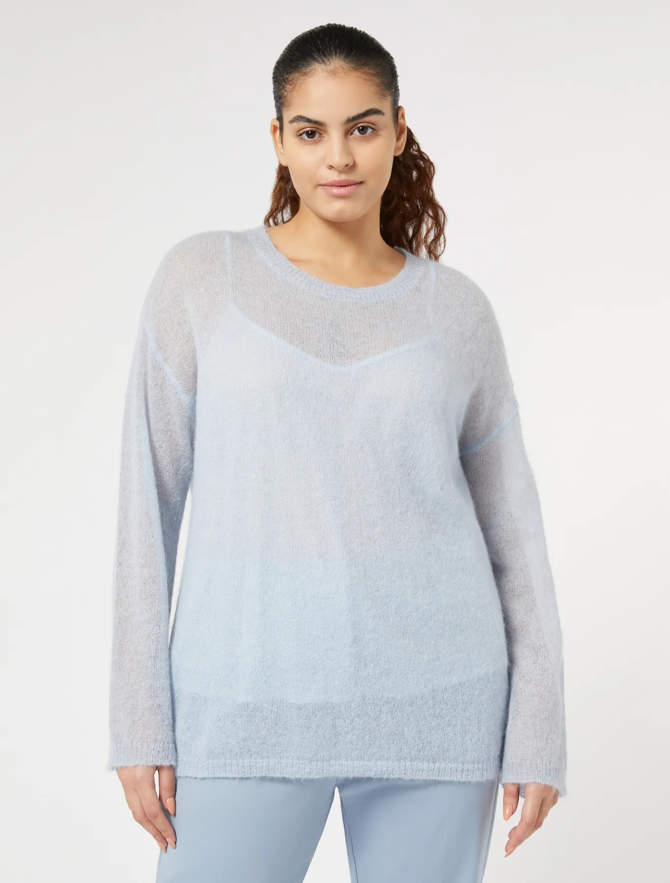 Marina Rinaldi Pull en alpaga et mohair AZURE Discount