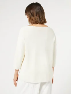 Marina Rinaldi Pull en coton BLANC Clearance