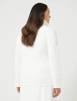 Marina Rinaldi Pull en coton avec broderies BLANCNEUTRE Hot
