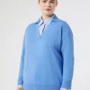 Marina Rinaldi Pull en coton cachemire GRISBLEU Clearance