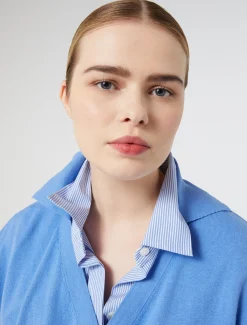 Marina Rinaldi Pull en coton cachemire GRISBLEU Clearance
