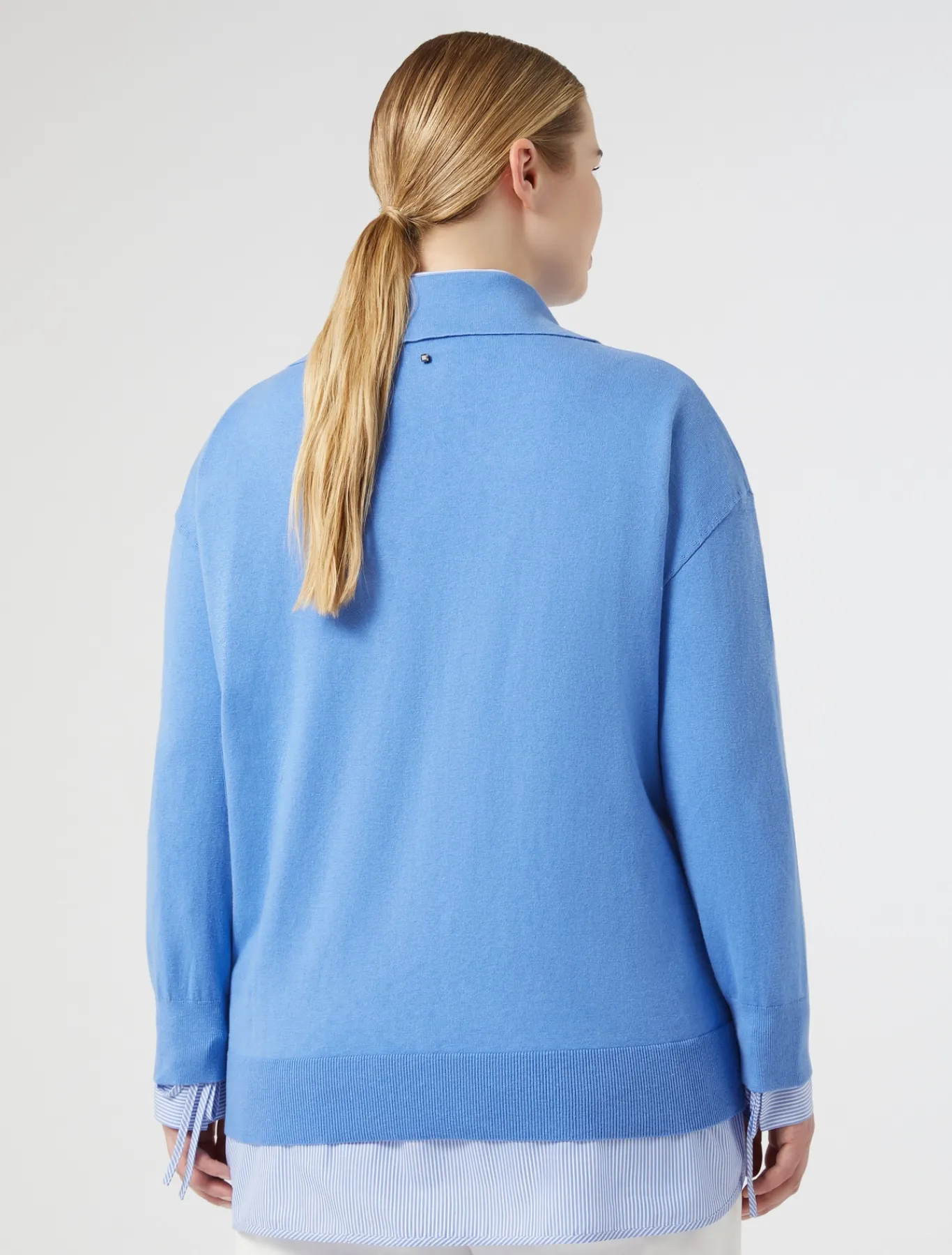Marina Rinaldi Pull en coton cachemire GRISBLEU Clearance