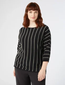 Marina Rinaldi Pull en crêpe de coton NOIR Outlet