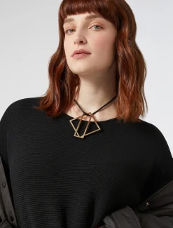 Marina Rinaldi Pull en crêpe de coton NOIR Clearance
