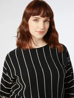 Marina Rinaldi Pull en crêpe de coton NOIR Outlet
