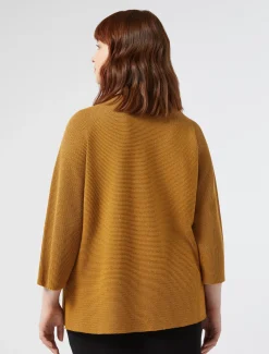 Marina Rinaldi Pull en crêpe de coton MOUTARDE Discount