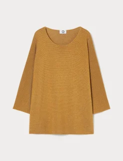 Marina Rinaldi Pull en crêpe de coton MOUTARDE Discount