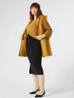 Marina Rinaldi Pull en crêpe de coton MOUTARDE Discount