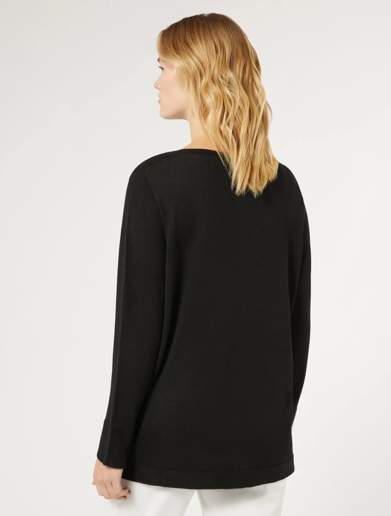 Marina Rinaldi Pull en fil de laine NOIR New