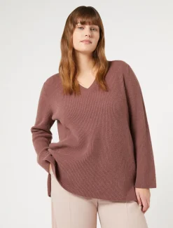 Marina Rinaldi Pull en laine et cachemire ROUILLE Clearance