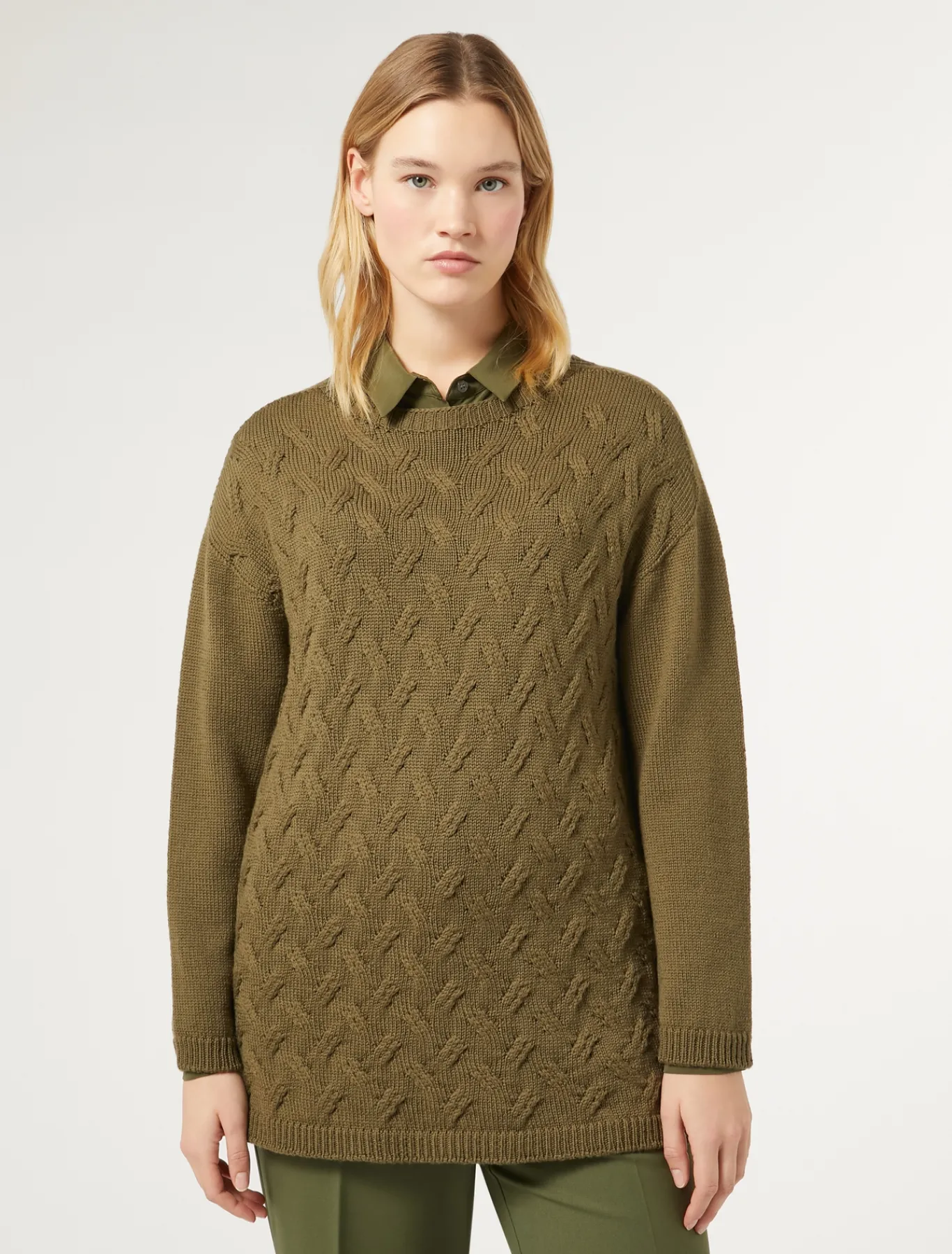 Marina Rinaldi Pull en laine et lurex VERT Fashion