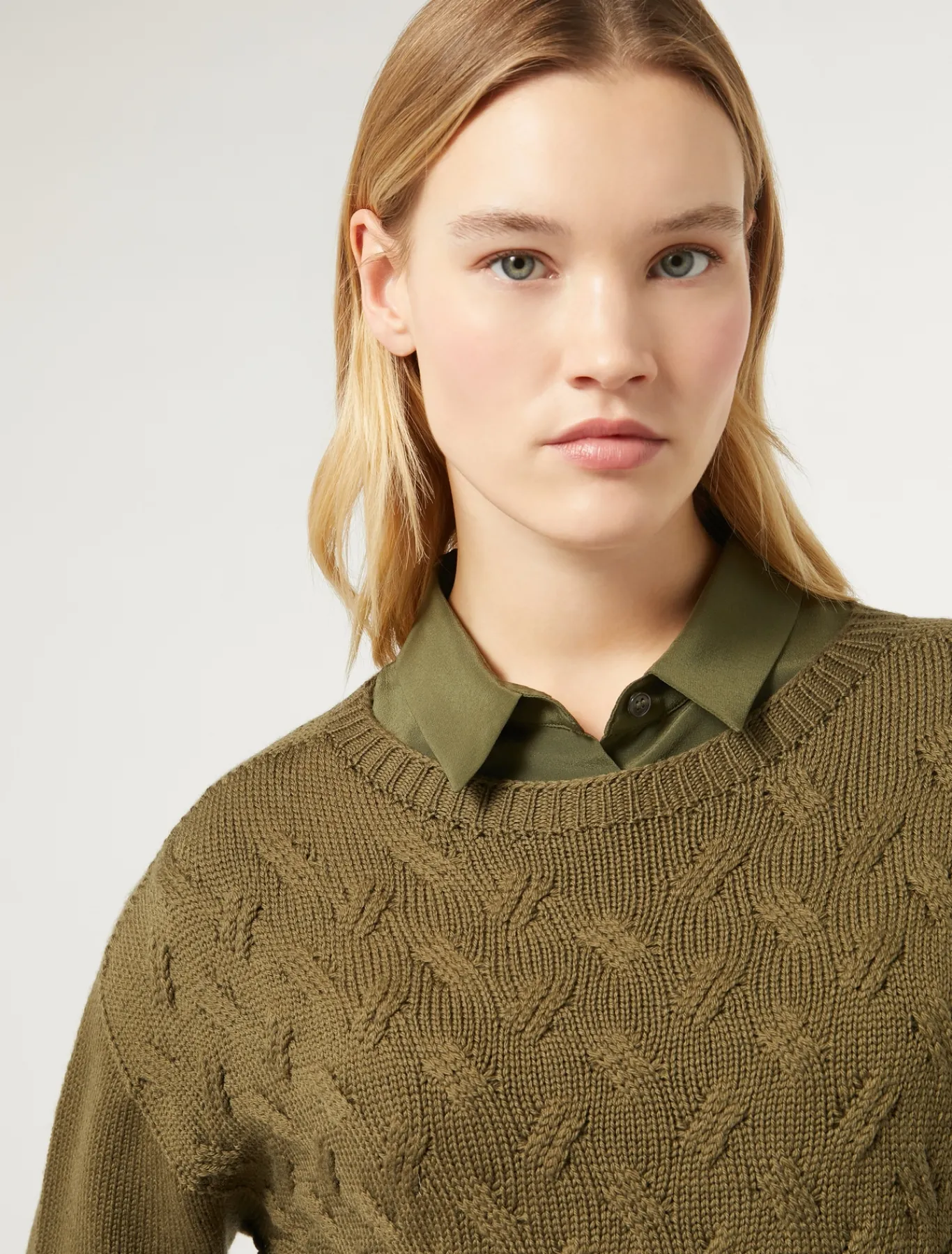Marina Rinaldi Pull en laine et lurex VERT Fashion
