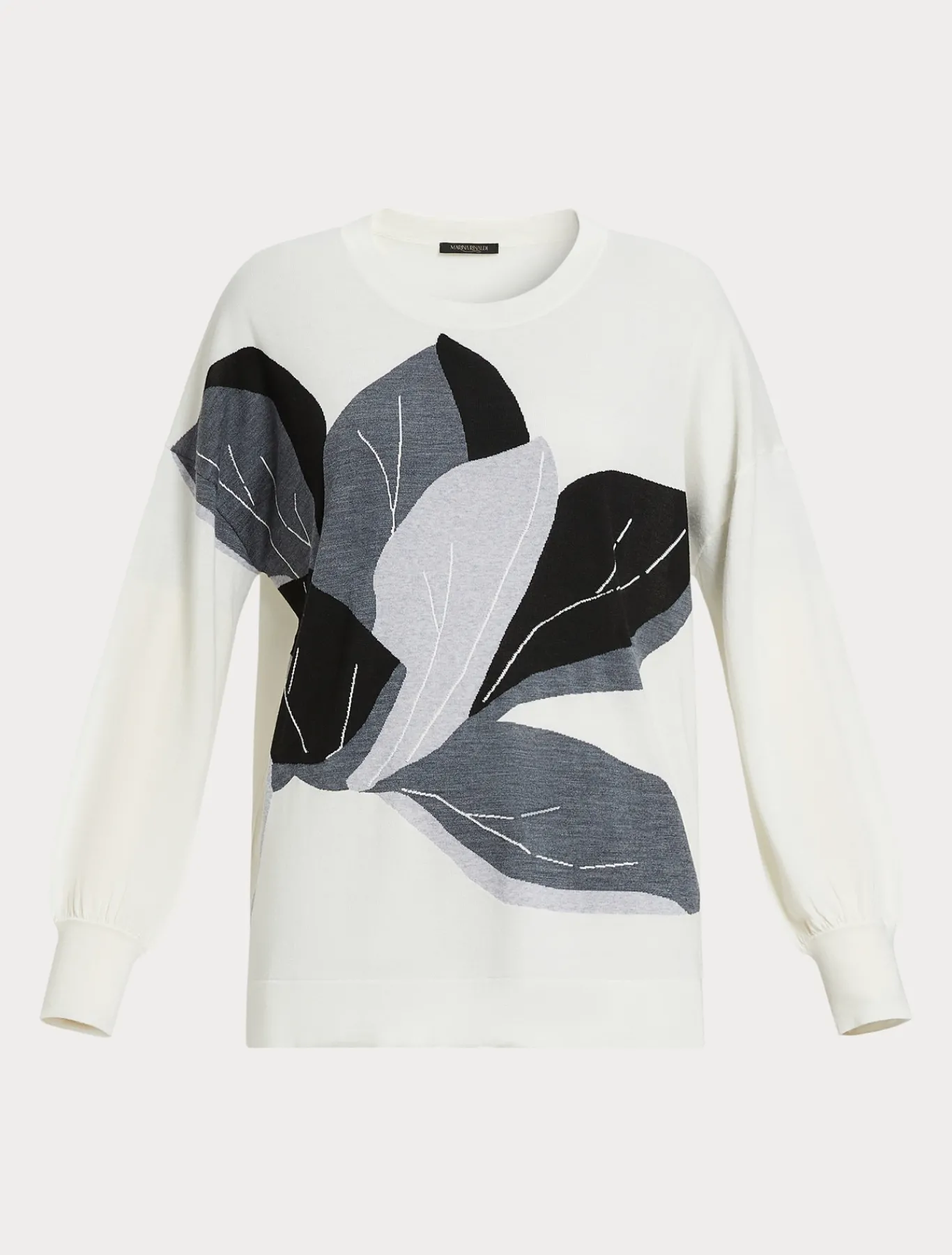 Marina Rinaldi Pull en laine et soie mélangées BLANC Outlet