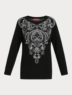 Marina Rinaldi Pull en laine et viscose NOIR New