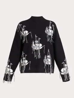 Marina Rinaldi Pull en laine jacquard mélangée BLEUNUIT Fashion